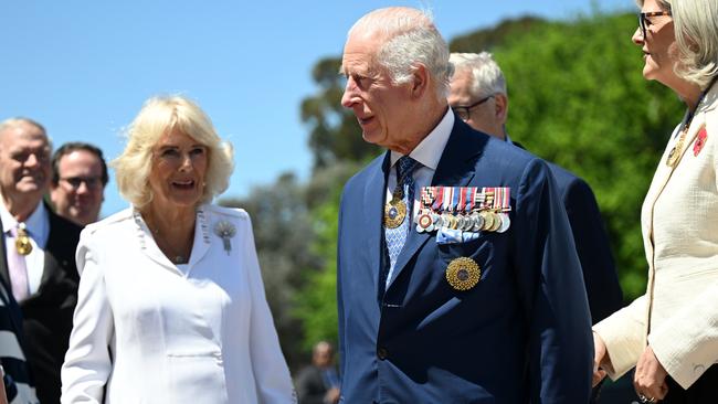 Queen Camilla and King Charles at the Australian War Memorial in Canberra. Picture: Getty Images