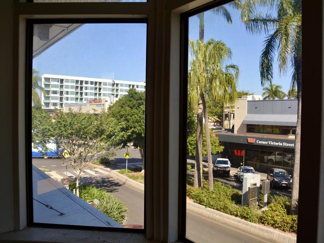 View from one of the upstairs rooms in the T&amp;G building at 116 Victoria St in Mackay CBD. Picture: Rae Wilson