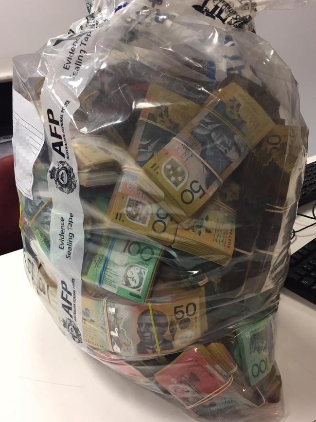 Some of the $1.8 million in cash seized by AFP.