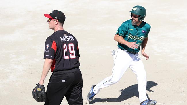 Shailes’ home run more or less sealed victory for the Steelers in the final against Canada. Photo: supplied.