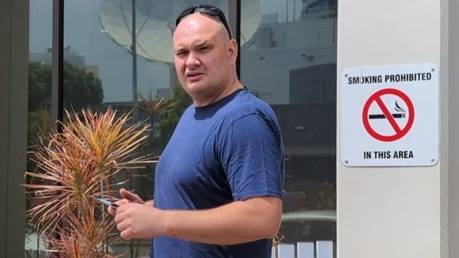 NT Police officer Karol Adam Jarentowski leaving Darwin Local Court. He has been charged with assault, attempting to pervert the course of justice and engaging in conduct that breached his domestic violence order. Picture: Zizi Averill