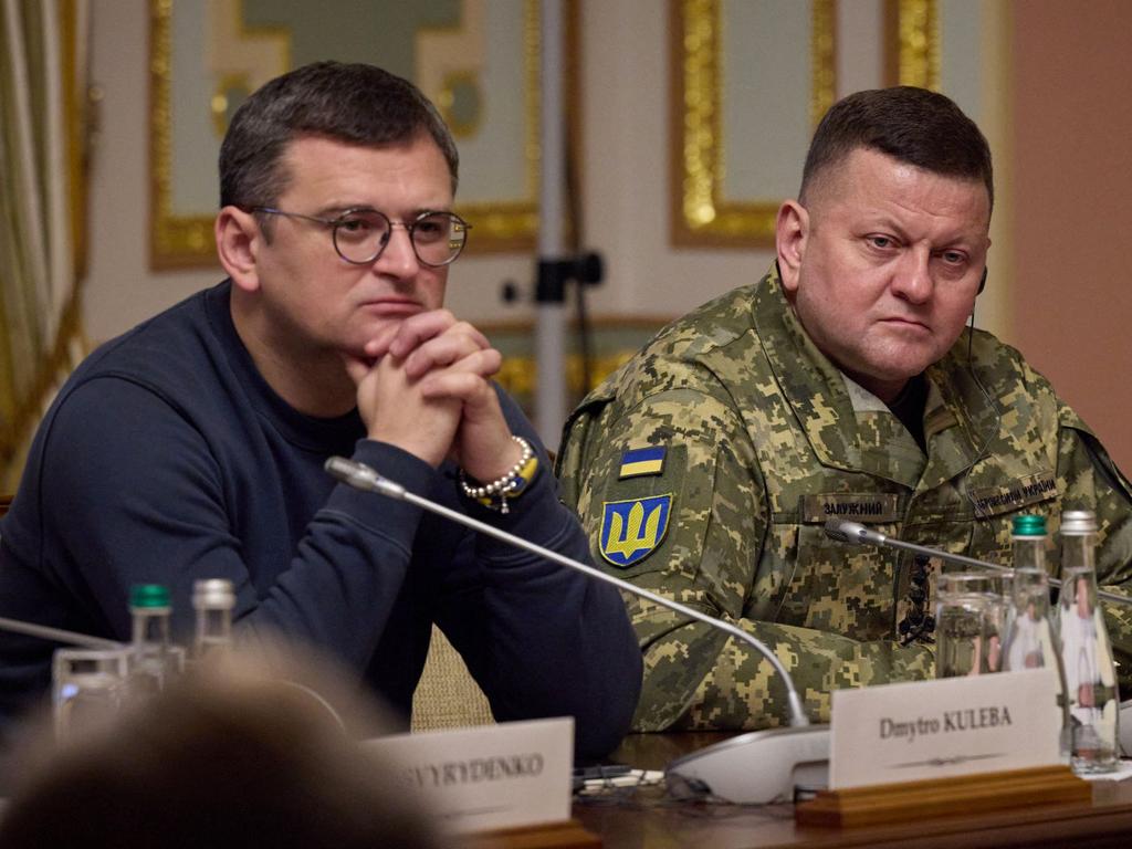 Ukrainian Foreign Minister Dmytro Kuleba, left, has said Russia must pay for the damage in Ukraine. Picture: Ukranian Presidential Press Service