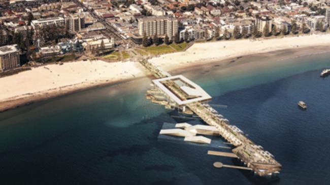 An artist’s impression of a redeveloped Glenelg jetty. Picture: Mott MacDonald