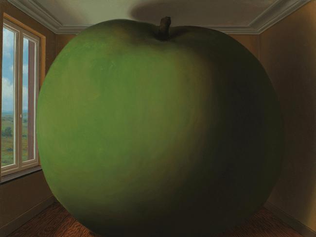 The apple is just one of the images the painter has come to be known for. Pictured is Magritte’s ‘The listening room’. Courtesy of The Menil Collection, Houston.