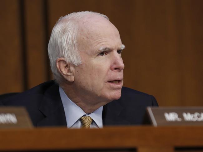 Senator John McCain came under fire for a slightly bizarre performance during a Senate Intelligence Committee hearing. Picture: AP/Alex Brandon