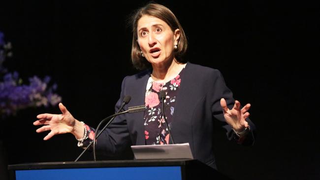 Premier Gladys Berejiklian speaking at the event. Picture: Christian Gilles