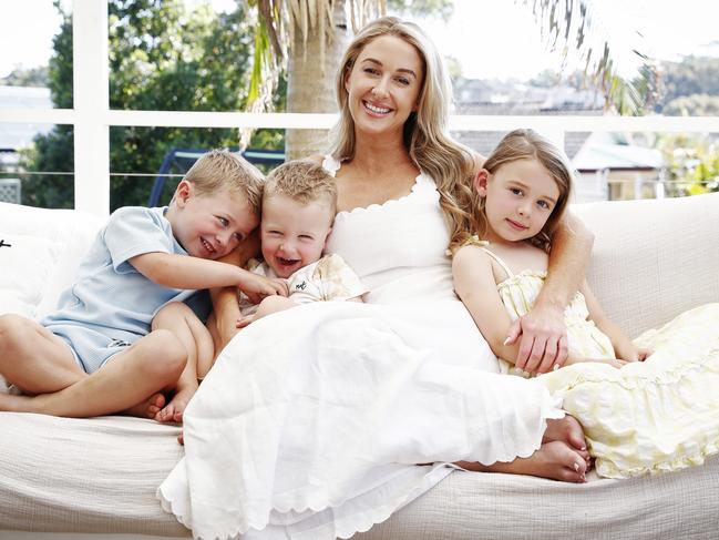 Amy Gerard shares her experiences as a mum to (from left) Bobby, 4, Kobe, 2, and Charli, 5, on social media. Picture: Sam Ruttyn