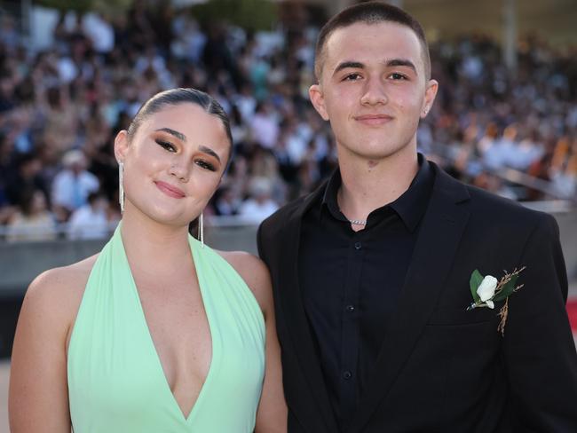 Charli Greenwood and Charles Tarabene at the Southport State High School Formal at SeaWorld. Picture, Portia Large.