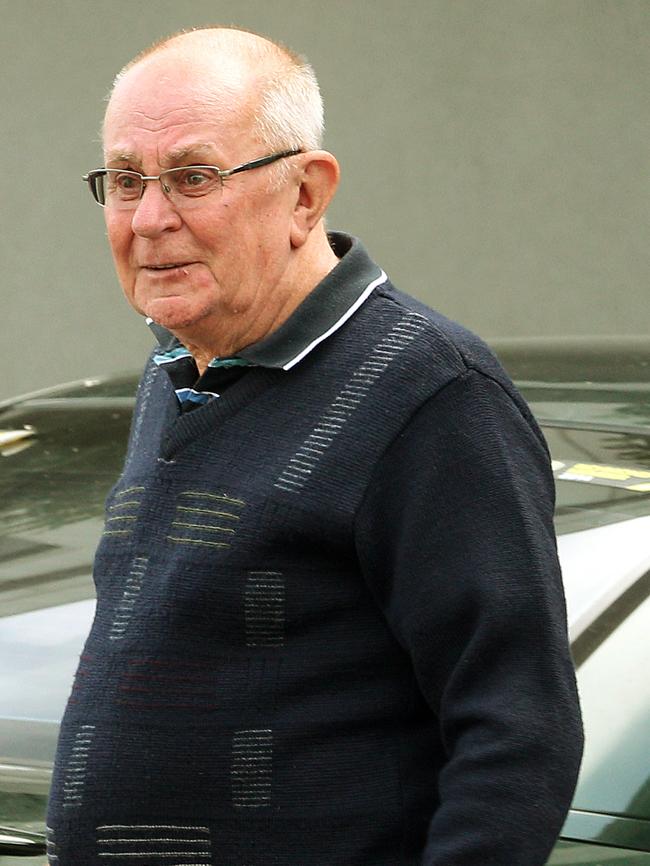 Greyhound trainer Anthony Mills outside Frankston Magistrates’ Court during an earlier appearance. Picture: Janine Eastgate