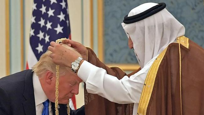 Trump was also presented with a medal by King Salman. Picture: Mandel Ngan/AFP/Getty Images