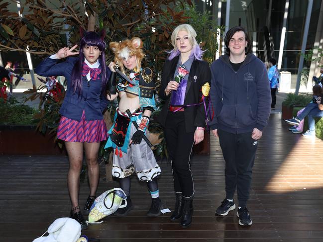 MELBOURNE, AUSTRALIA – AUGUST 25 2024 Raen Chung, Griffin Sprake, Kater Giuliani and Dan Thompson attend The Animaga Expo held at the Exhibition Centre in Melbourne. Picture: Brendan Beckett