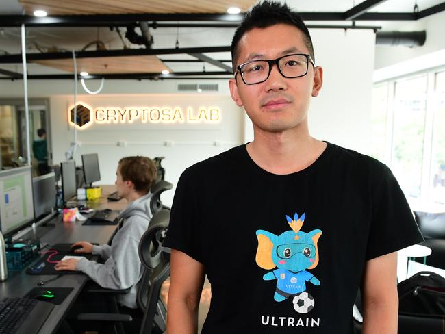 Crypto SA co-founder Yawn Rong in a new space for blockchain start-ups to meet work, and develop their ideas at Crypto SA Lab Friday March 29,2019.(Image AAP/Mark Brake)