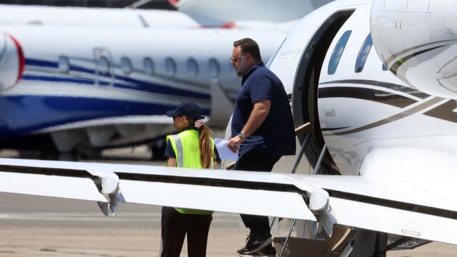 Russell Crowe arrives in Sydney from Coffs Harbour. Picture: Matrix Media