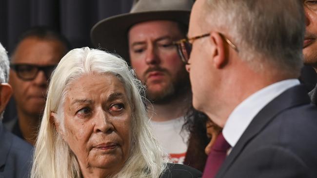 CANBERRA, AUSTRALIA - MARCH 23: Prof. Marcia Langton and members of the Referendum Working Group hold a press conference at Parliament house in Canberra. Picture: NCA NewsWire / Martin Ollman