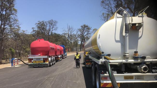 TRUCKLOADS OF WATER: Trucks transported 1.3ML, enough to supply Stanthorpe with an additional day of water. Photo: Southern Downs Regional Council.