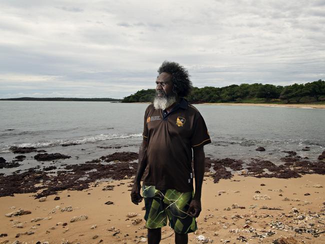 Rirratjingu clan elder Witiyana Marika delivers a message to African gangs in Melbourne. Picture: Michael Franchi