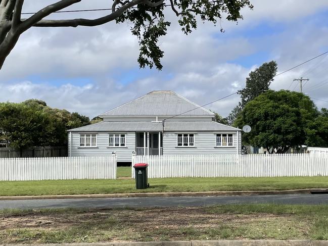 The Kingaroy house on the corner of Haly St and First Avenue was the subject of a crime scene on Sunday.