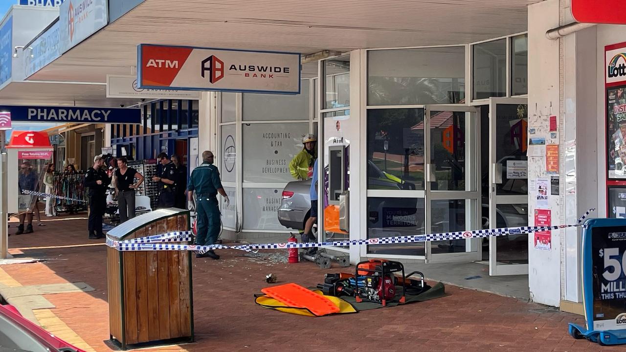 A car crashed into a shopfront on Yeppoon's main street on December 21, 2022.