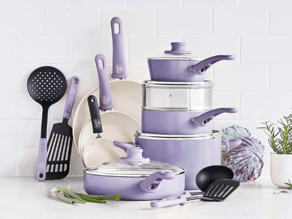 Vkoocy Pots and Pans Set Non Stick, Ceramic Cookware Set Kitchen Cooking  Sets Induction Granite Pot and Pan w/Frying Pans, Saucepans, Casserole