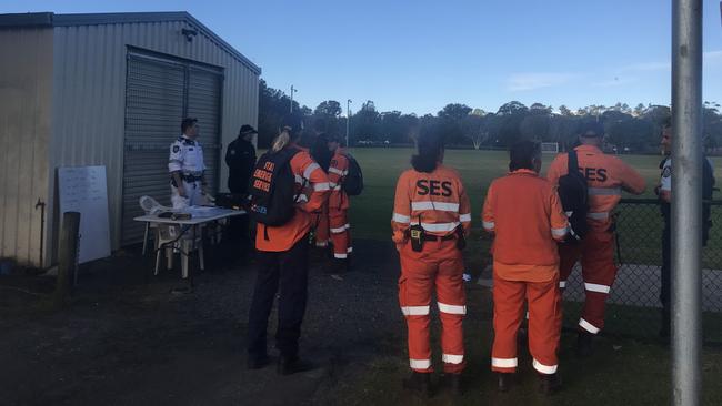 The SES searched bushland near Clarkes Beach.