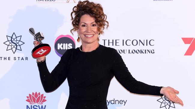 Kitty Flanagan poses with the Logie Award for Best Lead Actress in a Comedy. Picture: Getty