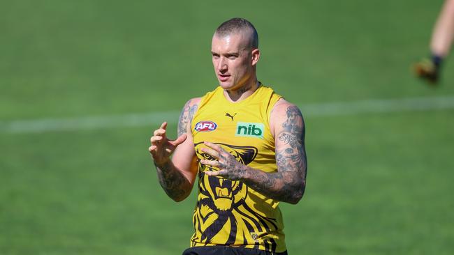 Dustin Martin is no certainty to face the Lions. Picture: Brendan Beckett