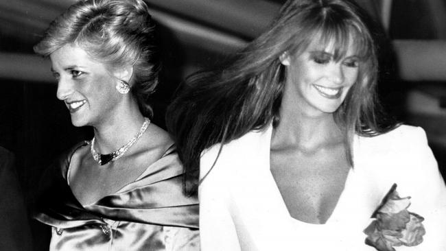 Fashion icons Diana, Princess of Wales and model Elle MacPherson in 1988.