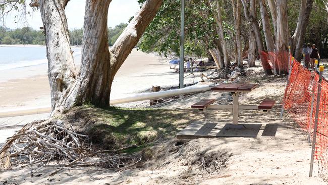 Erosion at Kewarra Beach. Concerns of further beach erosion north of Palm Cove were raised in the meeting discussing the need for breakwater rock walls at Palm Cove Jetty. Picture: Brendan Radke