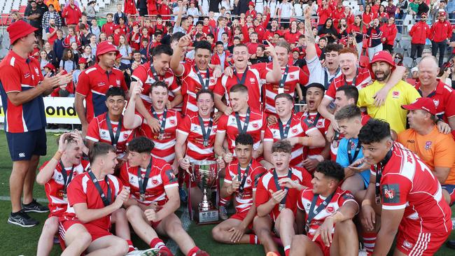 PBC wins, Queensland Schoolboy Phil Hall Cup rugby league grand final between Palm beach Currumbin SHS and St Brendan's College, Redcliffe. Picture: Liam Kidston