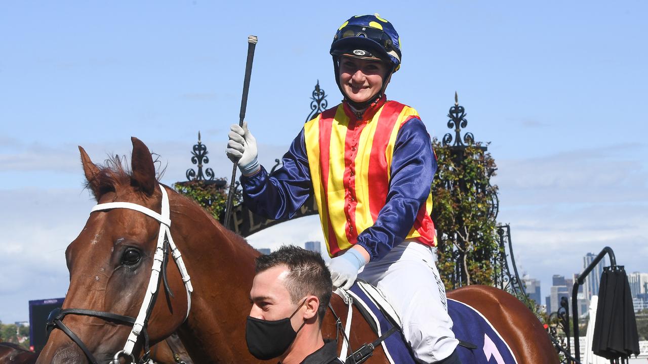 Kah won the the Black Caviar Lightning at Flemington on Nature Strip in February. (Brett Holburt/Racing Photos via Getty Images)