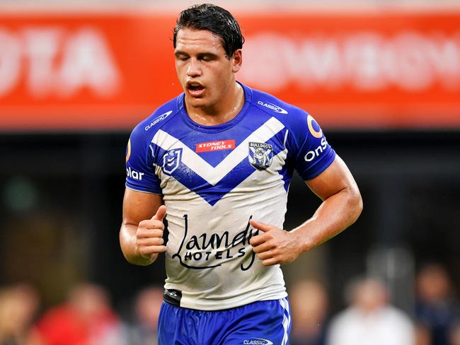 Jackson Topine during a game against the Cowboys in Townsville in 2021. Picture: Alix Sweeney