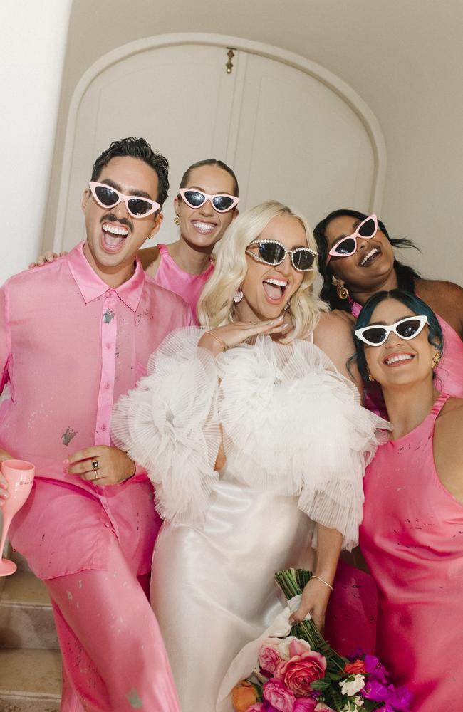 Emma Sheppard with her bridal party. Picture: Samsonova