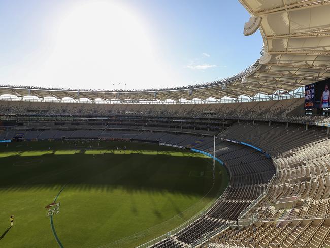 Players were greeted by empty stands at Optus Oval. Picture: Getty Images