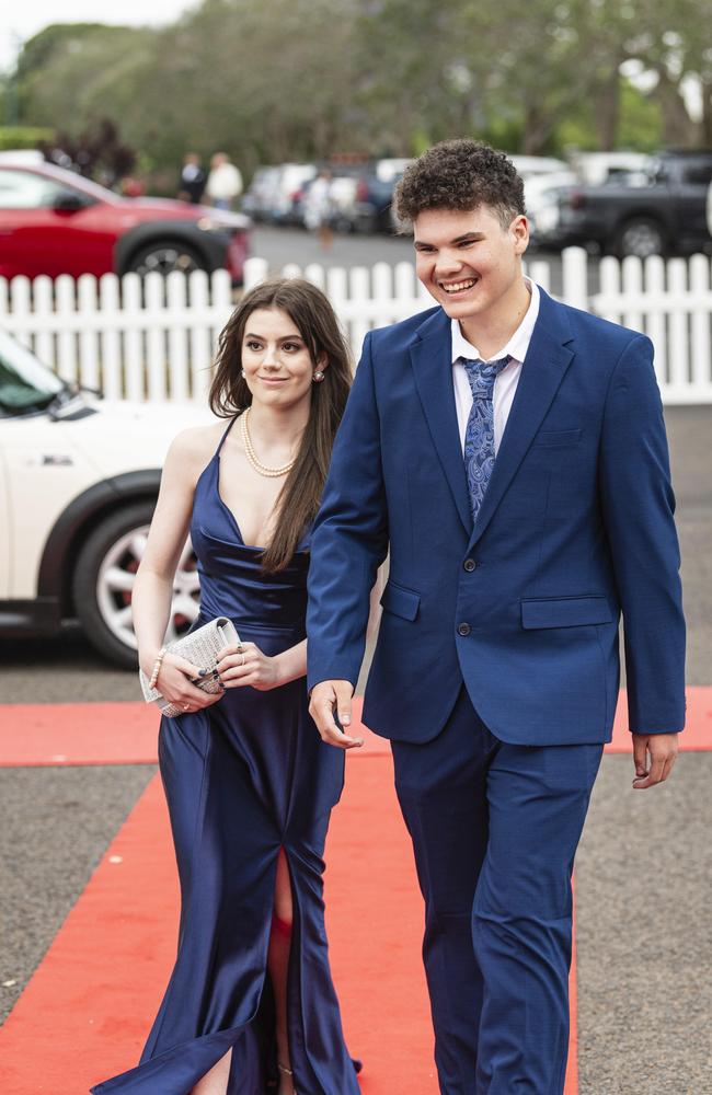 Graduate Blake Hockings is partnered by Chloe Roberts at The Industry School formal at Clifford Park Racecourse, Tuesday, November 12, 2024. Picture: Kevin Farmer