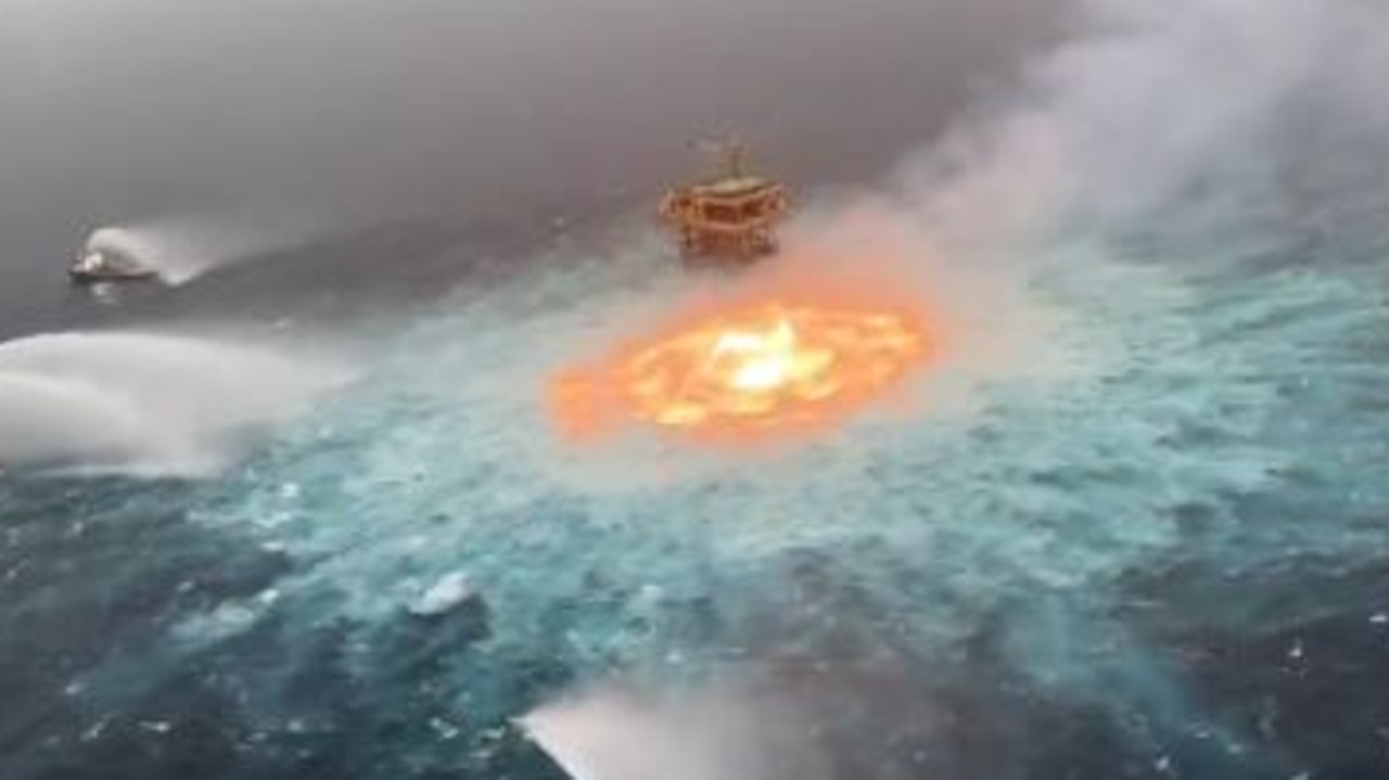 ‘Eye of fire’ Shocking footage shows ocean on fire in Gulf of Mexico