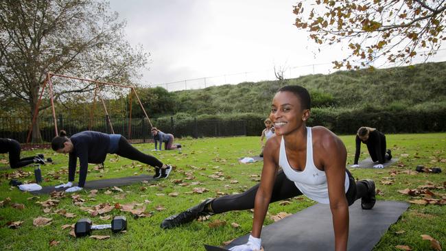 Flow Athletic instructor Sheron Sultan takes her first group class in more than a month.