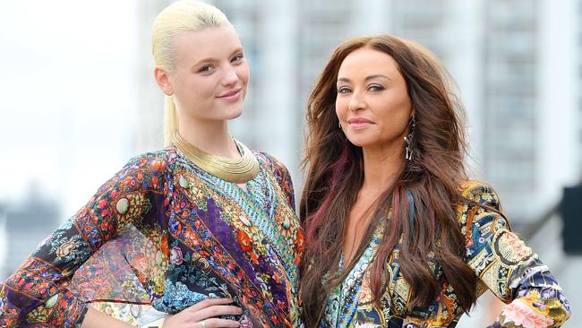 David Jones ambassador Montana Cox and Camilla Franks at Central Pier, Docklands. Photo: 