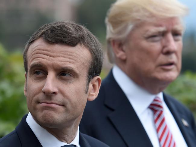 French President Emmanuel Macron took on US President Donald Trump at his own game. Picture: AFP/Stephane De Sakutin