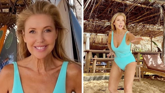 Catriona Rowntree rocks swimsuit at 53.