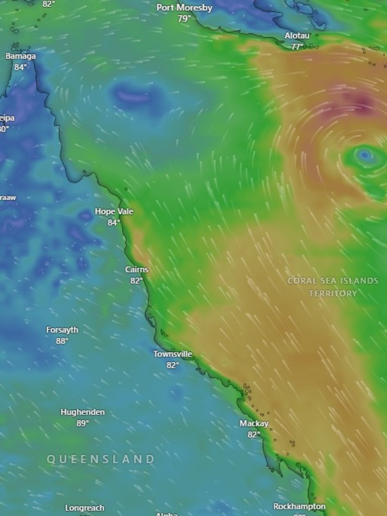 The Bureau of Meteorology have confirmed tropical system 22U will form into a cyclone on Sunday, however its path is yet to be determined. Photo: Supplied.