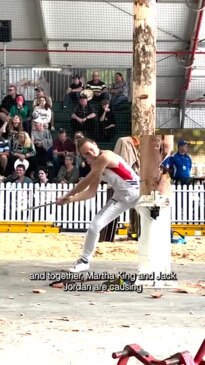 The man mountain and the pocket rocket taking Ekka woodchopping by storm