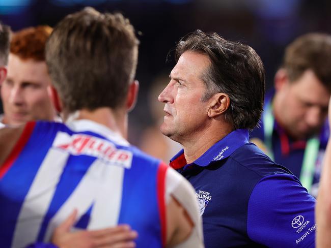 Luke Beveridge is feeling the heat after a lacklustre start to the season. Picture: Sarah Reed/AFL Photos via Getty Images.