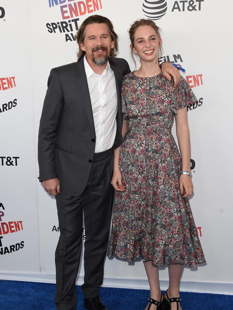 Maya with father Ethan Hawke … Picture: Jason Merritt/Getty