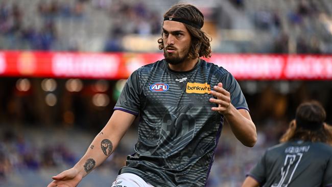 Luke Jackson is sharing the ruck at the Dockers. Picture: Daniel Carson/AFL Photos via Getty Images