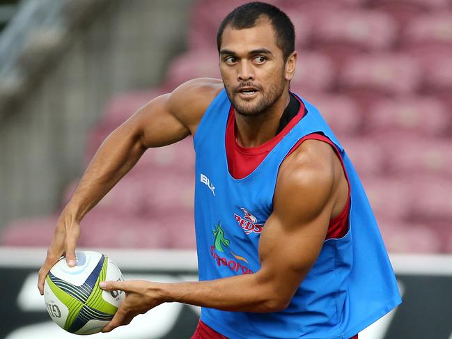 Karmichael Hunt at Qld Reds training Ballymore. Pic Jono Searle.