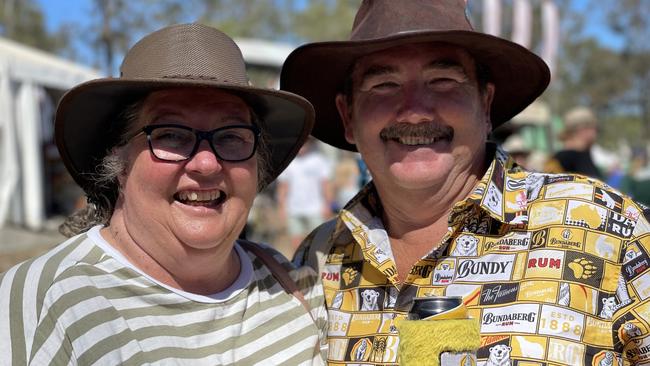 Brenda Han and Steve Brook enjoy day one of the 2024 Gympie Muster, at the Amamoor State Forest on August 22, 2024.