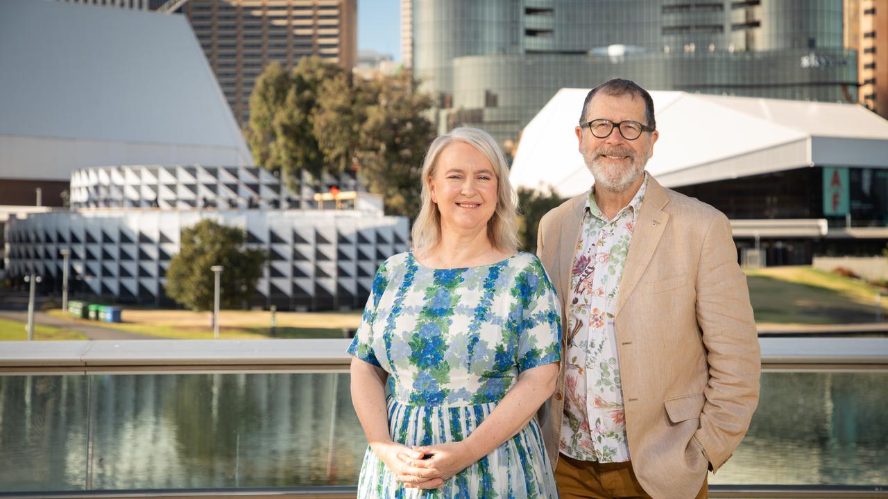 Adelaide Festival artistic directors Rachel Healy and Neil Armfield in front of The Summerhouse. Picture: Andrew Beveridge