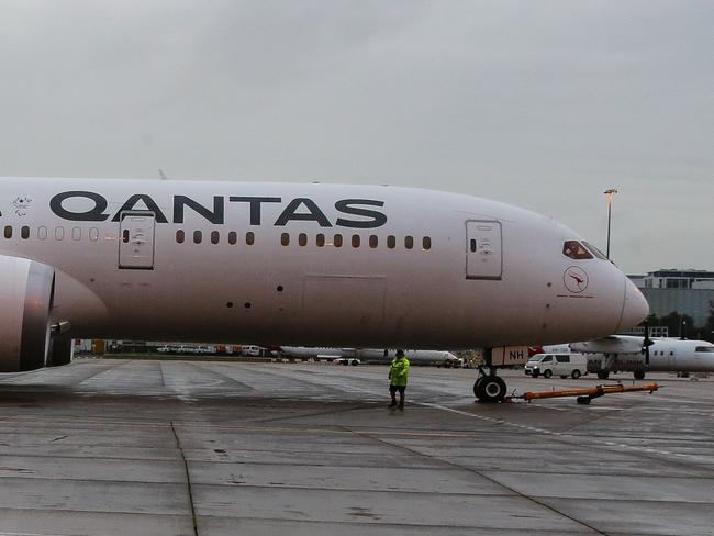 SYDNEY, AUSTRALIA : NewsWire Photos- AUGUST 14 2024; the Qantas plane arrives with the Australian Olympic team for the welcome home ceremony in Sydney airport.  Picture: NewsWire / Gaye Gerard