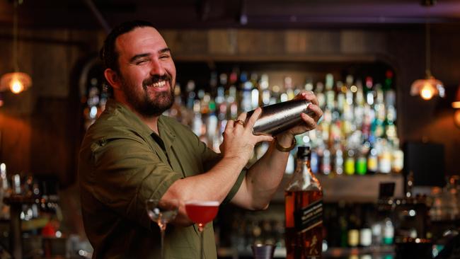 Jake Down, at Pleasure Club, Newtown, has been named one of the world’s best bartenders. Picture: Justin Lloyd.