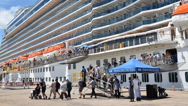 About 4,500 passengers and crew disembarked the Royal Princess cruise ship.